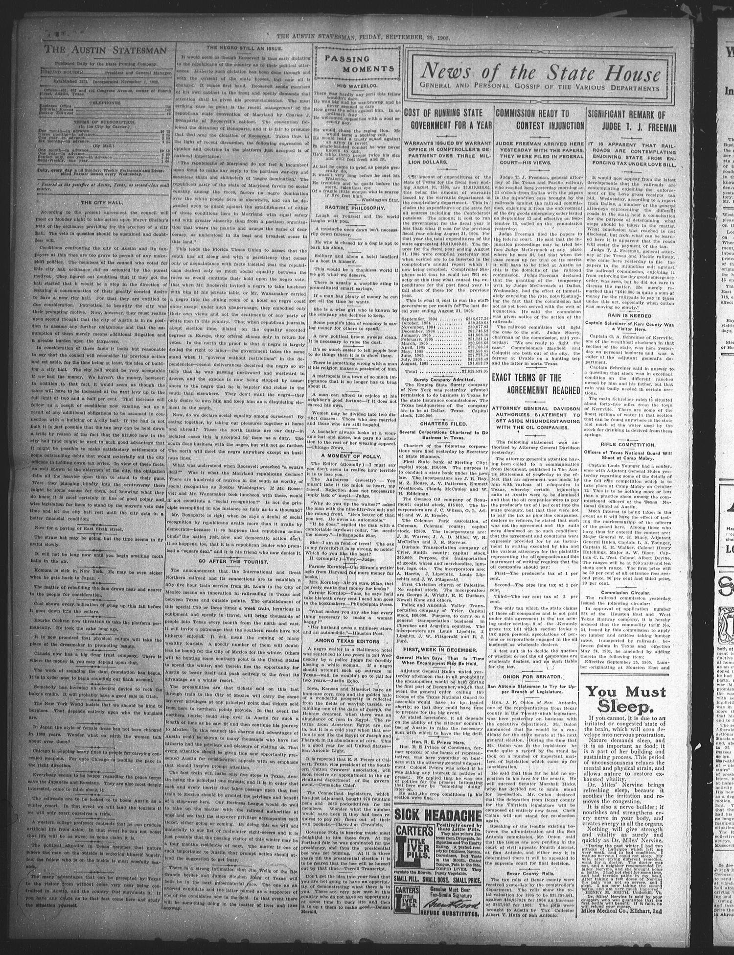 The Austin Statesman (Austin, Tex.), Ed. 1 Friday, September 22, 1905
                                                
                                                    [Sequence #]: 4 of 8
                                                