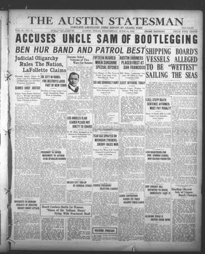 Primary view of object titled 'The Austin Statesman (Austin, Tex.), Vol. 51, No. 11, Ed. 1 Wednesday, June 14, 1922'.