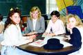 Photograph: Journalism instructor Susan Cummings-Hastie, second right, left, give…