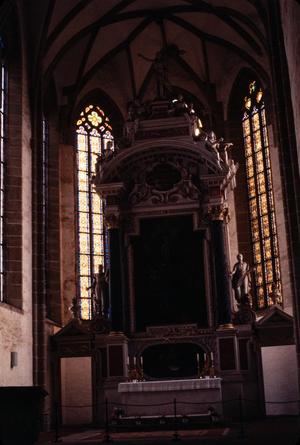 Primary view of object titled '[St. Marien Church Altar and Religious Iconography]'.