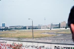 Primary view of object titled '[View from the Berlin Wall into East Berlin]'.