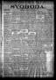 Thumbnail image of item number 1 in: 'Svoboda. (La Grange, Tex.), Vol. 8, No. 10, Ed. 1 Thursday, March 23, 1893'.