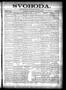 Newspaper: Svoboda. (La Grange, Tex.), Vol. 13, No. 19, Ed. 1 Thursday, May 19, …