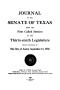 Primary view of Journal of the Senate of Texas being the First Called Session of the Thirty-Ninth Legislature