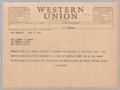 Letter: [Telegram from Isaac H. Kempner to Mrs. Albert D. Lasker, May 31, 195…