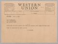 Letter: [Telegram from Isaac H. Kempner to Dan Oppenheimer, April 1, 1952]