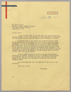 Primary view of object titled '[Letter from I. H. Kempner to Harris K. Weston, September 27, 1955]'.