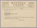Letter: [Telegram from Hennie and Ike to Harris K. Weston, November 9, 1955]