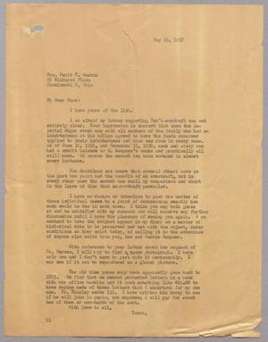 Primary view of object titled '[Letter from I. H. Kempner to Mrs. David F. Weston, May 16, 1957]'.