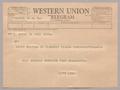 Primary view of [Telegram from Robert Lee Kempner to Sara Elizabeth Weston, April 30. 1962]