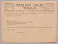 Letter: [Telegram from Isaac Herbert Kempner to Harris K. Weston, May 27, 196…