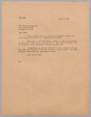 Primary view of object titled '[Letter from D. W. Kempner to Mrs. Henry Oppenheimer, June 6, 1944]'.