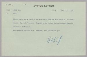 Primary view of object titled '[Letter from Harris Leon Kempner, Jr. to T. E. Taylor, July 11, 1968]'.
