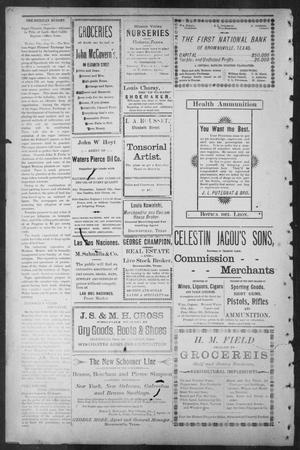 Primary view of object titled 'Brownsville Daily Herald (Brownsville, Tex.), Vol. ELEVEN, No. 149, Ed. 1, Tuesday, August 19, 1902'.