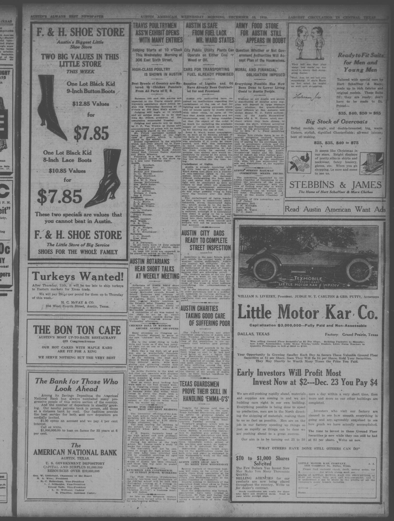 Austin American (Austin, Tex.), Ed. 1 Wednesday, December 10, 1919
                                                
                                                    [Sequence #]: 3 of 8
                                                