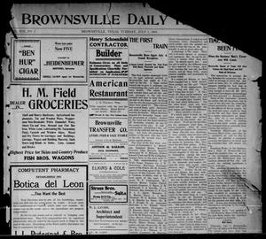 Primary view of object titled 'Brownsville Daily Herald (Brownsville, Tex.), Vol. 13, No. 2, Ed. 1, Tuesday, July 5, 1904'.