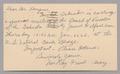 Primary view of [Postal Card from Ray Freed to Isaac Herbert Kempner, January 18, 1953]]