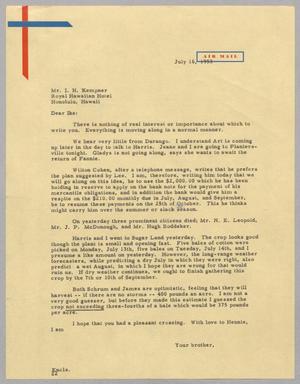 Primary view of object titled '[Letter from D. W. Kempner to I. H. Kempner, July 16, 1953]'.