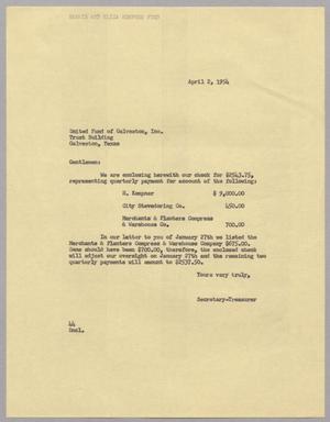 Primary view of object titled '[Letter from A. H. Blackshear, Jr., April 2, 1954]'.