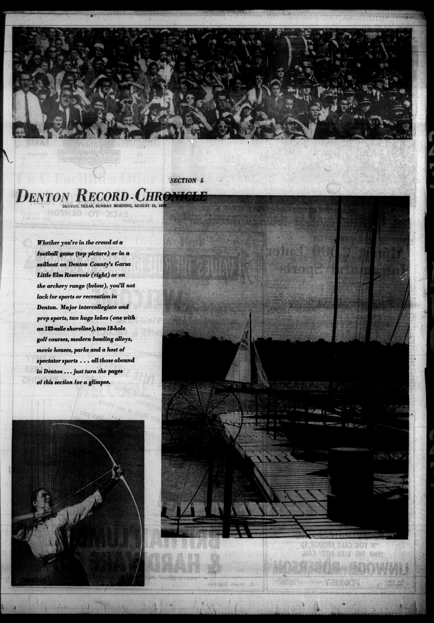 Denton Record-Chronicle (Denton, Tex.), Vol. 57, No. 17, Ed. 1 Sunday, August 23, 1959
                                                
                                                    [Sequence #]: 57 of 99
                                                