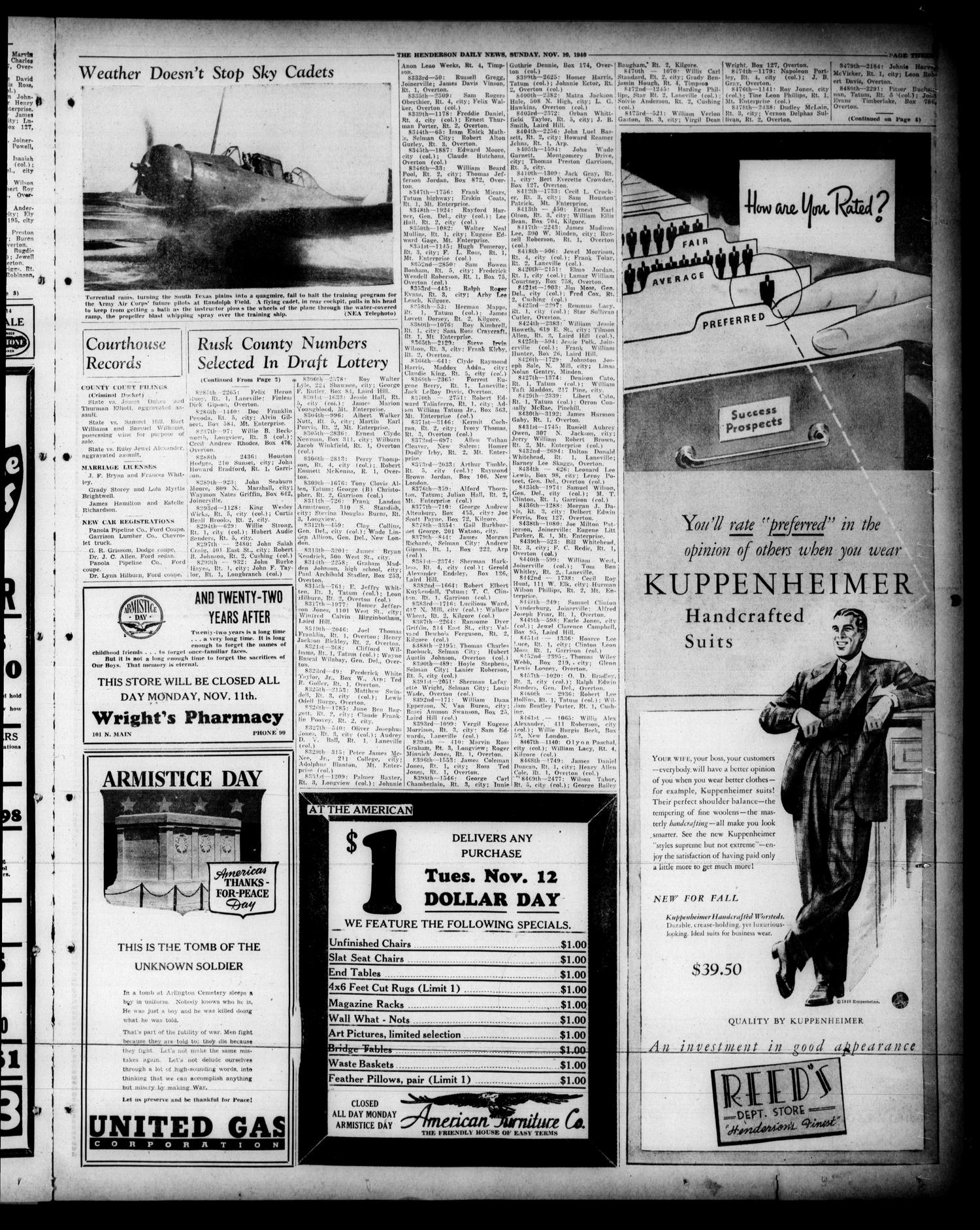 Henderson Daily News (Henderson, Tex.), Vol. 10, No. 202, Ed. 1 Sunday, November 10, 1940
                                                
                                                    [Sequence #]: 3 of 20
                                                
