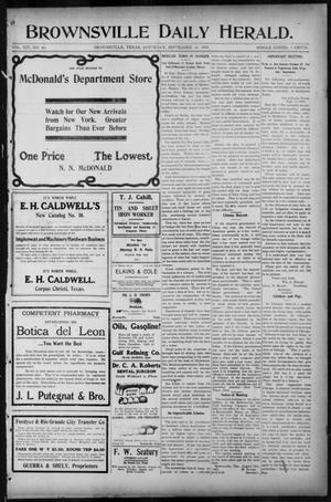 Primary view of object titled 'Brownsville Daily Herald (Brownsville, Tex.), Vol. 14, No. 66, Ed. 1, Saturday, September 16, 1905'.