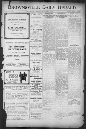 Primary view of object titled 'Brownsville Daily Herald (Brownsville, Tex.), Vol. 14, No. 179, Ed. 1, Monday, January 29, 1906'.