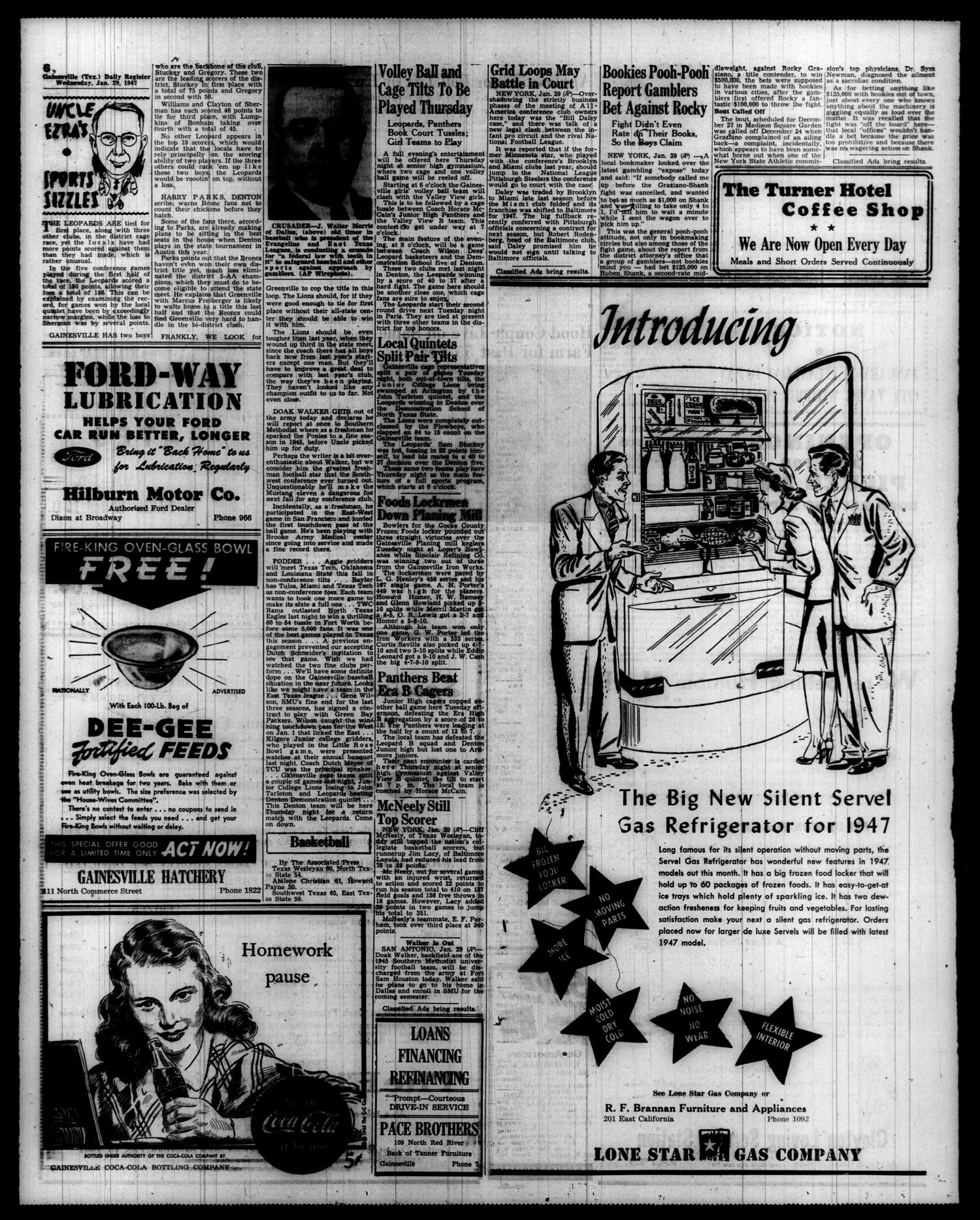 Gainesville Daily Register and Messenger (Gainesville, Tex.), Vol. 57, No. 131, Ed. 1 Wednesday, January 29, 1947
                                                
                                                    [Sequence #]: 6 of 8
                                                