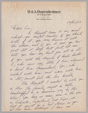 Primary view of object titled '[Letter from Dan Oppenheimer to R. Lee Kempner, October 22, 1953]'.