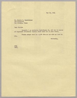 Primary view of object titled '[Letter from Stanley Eugene Kempner to Harris K. Oppenheimer, May 25, 1954]'.