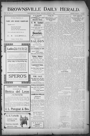 Primary view of object titled 'Brownsville Daily Herald (Brownsville, Tex.), Vol. 15, No. 29, Ed. 1, Monday, August 6, 1906'.