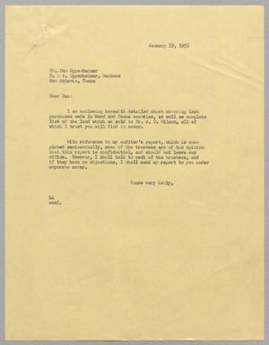 Primary view of object titled '[Letter from A. H. Blackshear Jr. to Dan Oppenheimer, January 19, 1955]'.