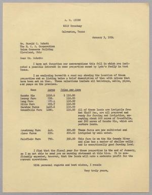 Primary view of object titled '[Letter from A. W. Quinn to Harold C. Schott, January 5, 1954]'.