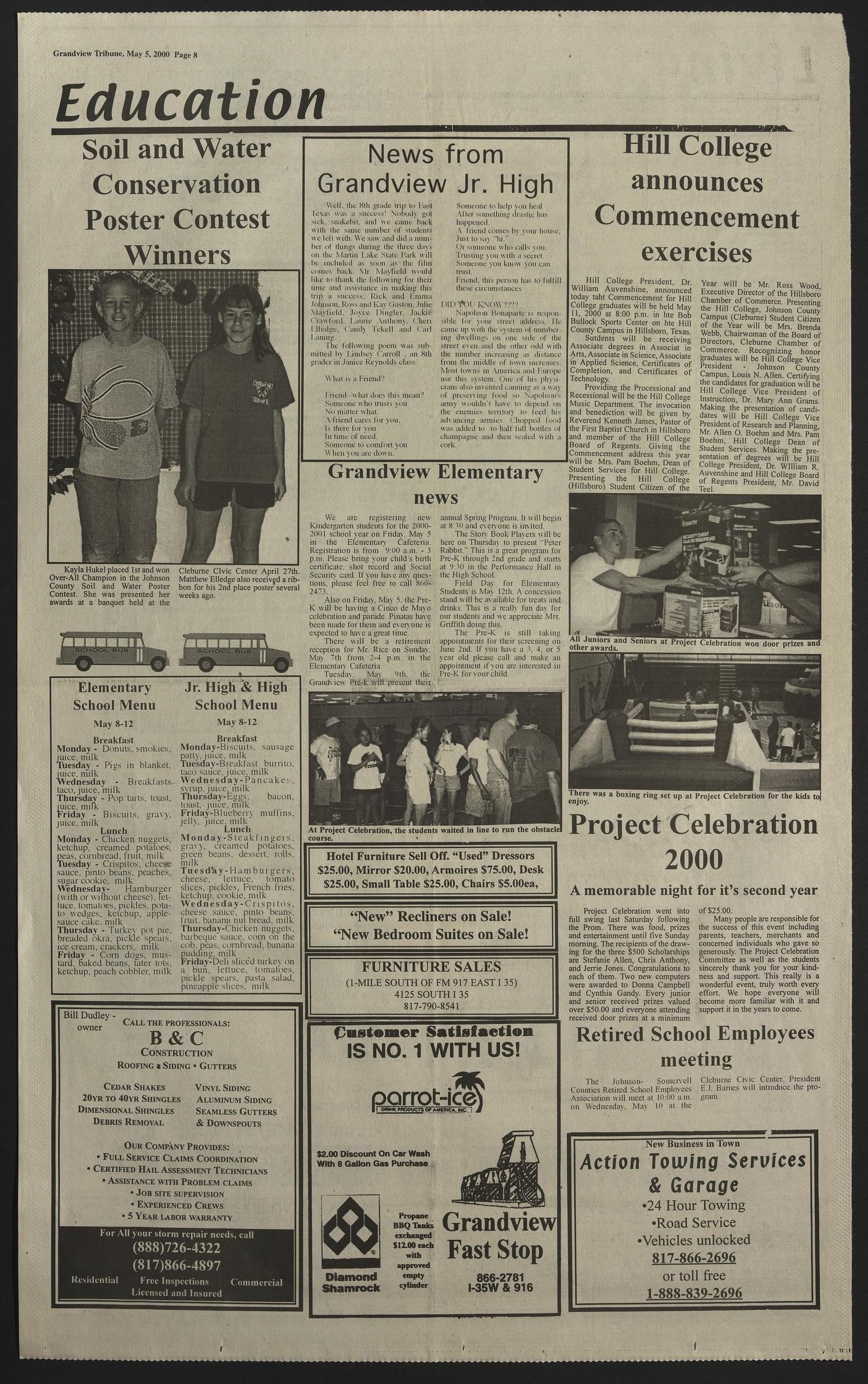 Grandview Tribune (Grandview, Tex.), Vol. 105, No. 38, Ed. 1 Friday, May 5, 2000
                                                
                                                    [Sequence #]: 8 of 12
                                                