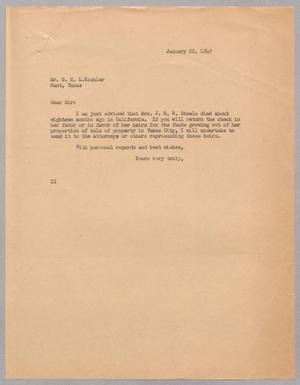Primary view of object titled '[Letter from I. H. Kempner to G. H. L. Koehler, January 22, 1949]'.
