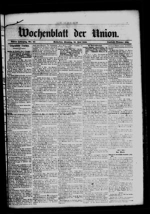 Primary view of object titled 'Wochenblatt der Union. (Galveston, Tex.), Vol. 8, No. 33, Ed. 1 Sunday, June 10, 1866'.