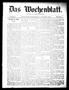 Newspaper: Das Wochenblatt. (Austin, Tex.), Vol. 1, No. 17, Ed. 1 Thursday, Nove…