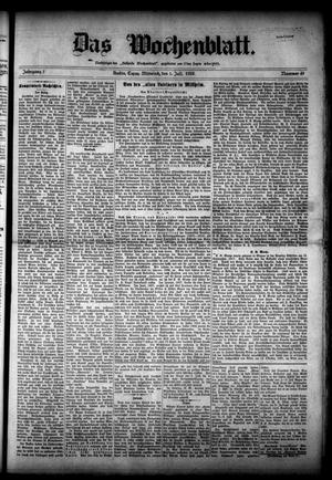 Primary view of object titled 'Das Wochenblatt. (Austin, Tex.), Vol. 7, No. 49, Ed. 1 Wednesday, July 5, 1916'.