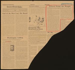 Primary view of object titled '[Clipping: Letters From the People]'.