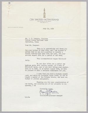Primary view of object titled '[Letter from B. J. O'Neill to Isaac H. Kempner, July 19, 1949]'.