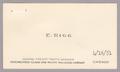 Text: [Business Cards for E. Rigg, Ray W. Sager, and Frank O' Kane]
