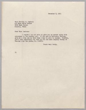 Primary view of object titled '[Letter from Isaac H. Kempner to Dorothy S. Jackson, December 8, 1951]'.