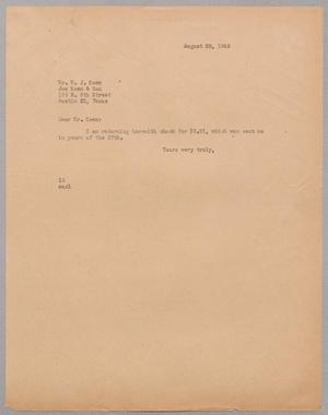 Primary view of object titled '[Letter from Isaac Herbert Kempner to W. J. Koen, August 20, 1945]'.