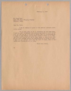 Primary view of object titled '[Letter from I. H. Kempner to Mose M. Feld, February 3, 1945]'.