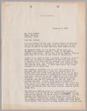 Primary view of object titled '[Letter from Rabbi Newton J. Friedman to Will Nathan, January 3, 1945]'.