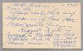 Postcard: [Post Card from W. S. Stots to Robert Lee Kempner, January 22, 1951]