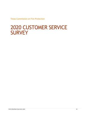 Primary view of Texas Commission on Fire Protection Customer Service Survey: 2020