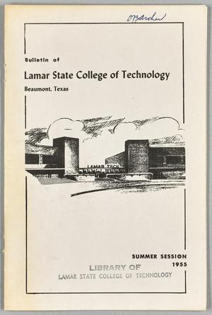 Primary view of object titled 'Catalog of Lamar State College of Technology, Summer Session 1955'.