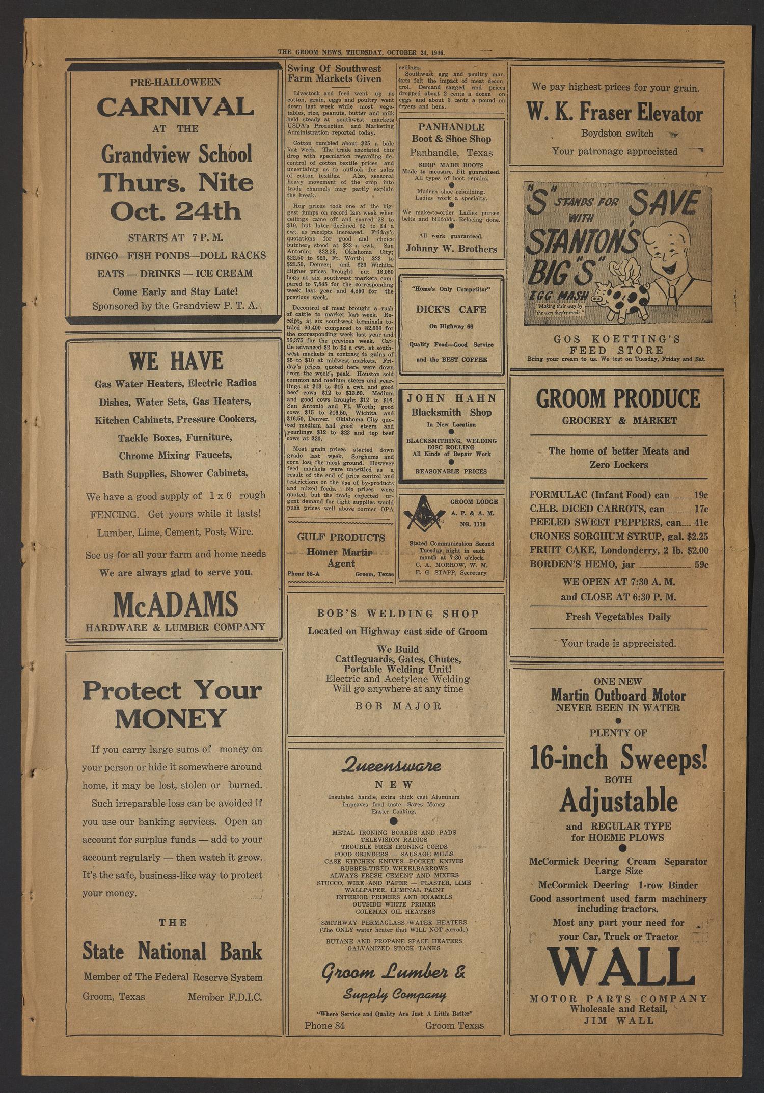 The Groom News (Groom, Tex.), Vol. 20, No. 26, Ed. 1 Thursday, October 24, 1946
                                                
                                                    [Sequence #]: 5 of 8
                                                