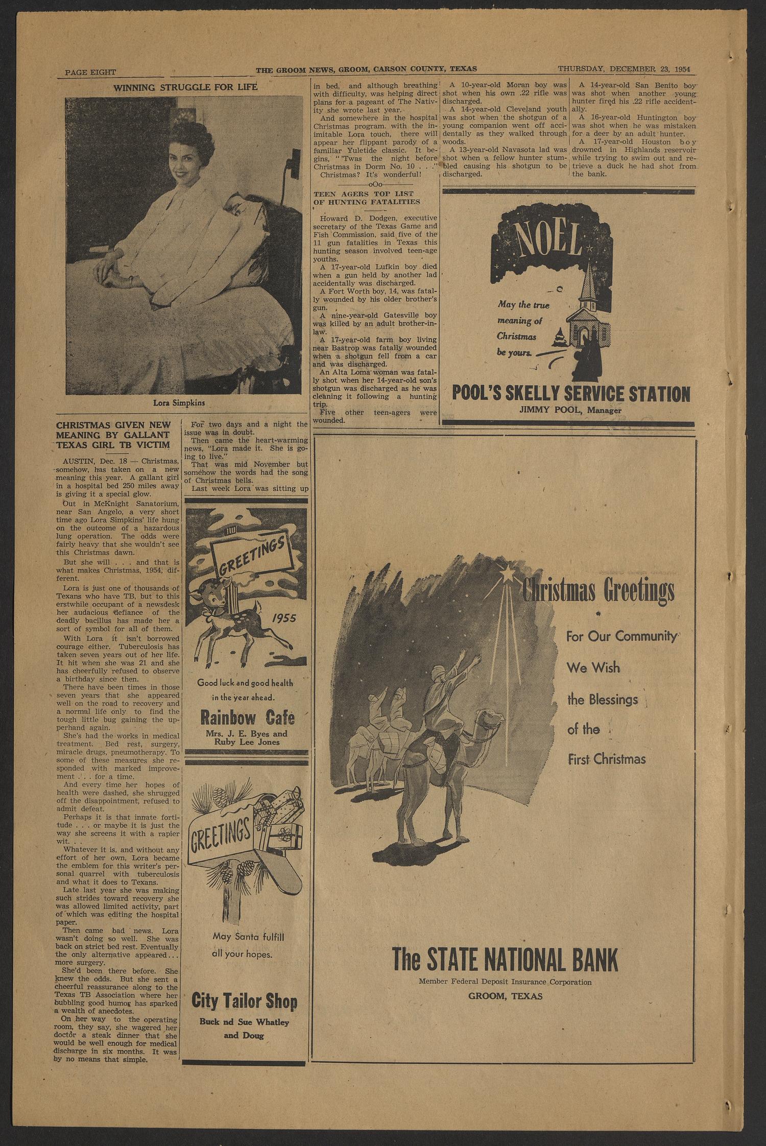 The Groom News (Groom, Tex.), Vol. 29, No. 43, Ed. 1 Thursday, December 23, 1954
                                                
                                                    [Sequence #]: 6 of 10
                                                